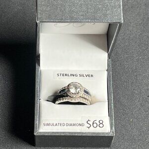 Brilliance Fine Jewelry Bridal Set Sterling Silver Simulated Diamond